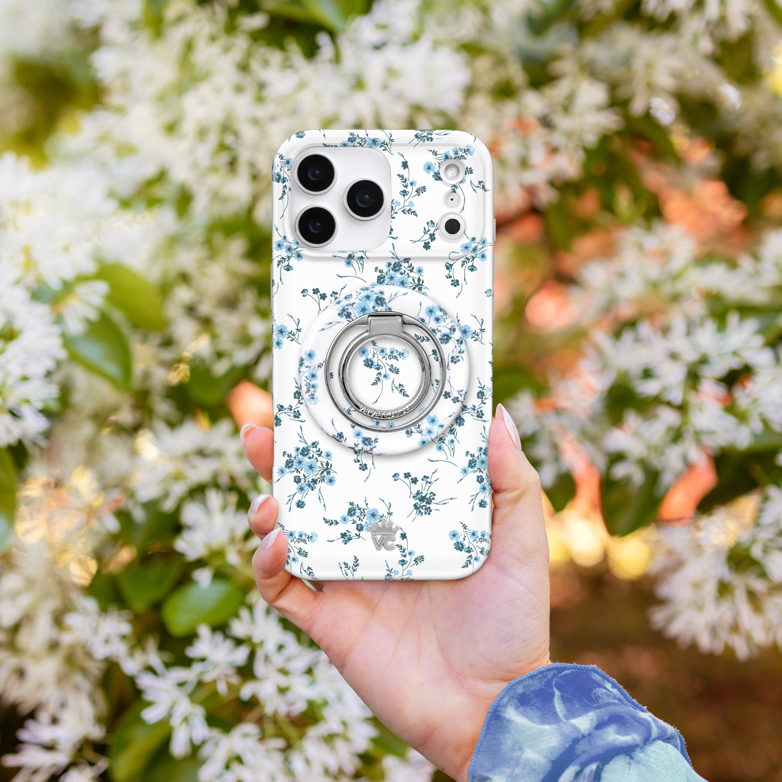French Blue Floral iPhone Case - Main Image
