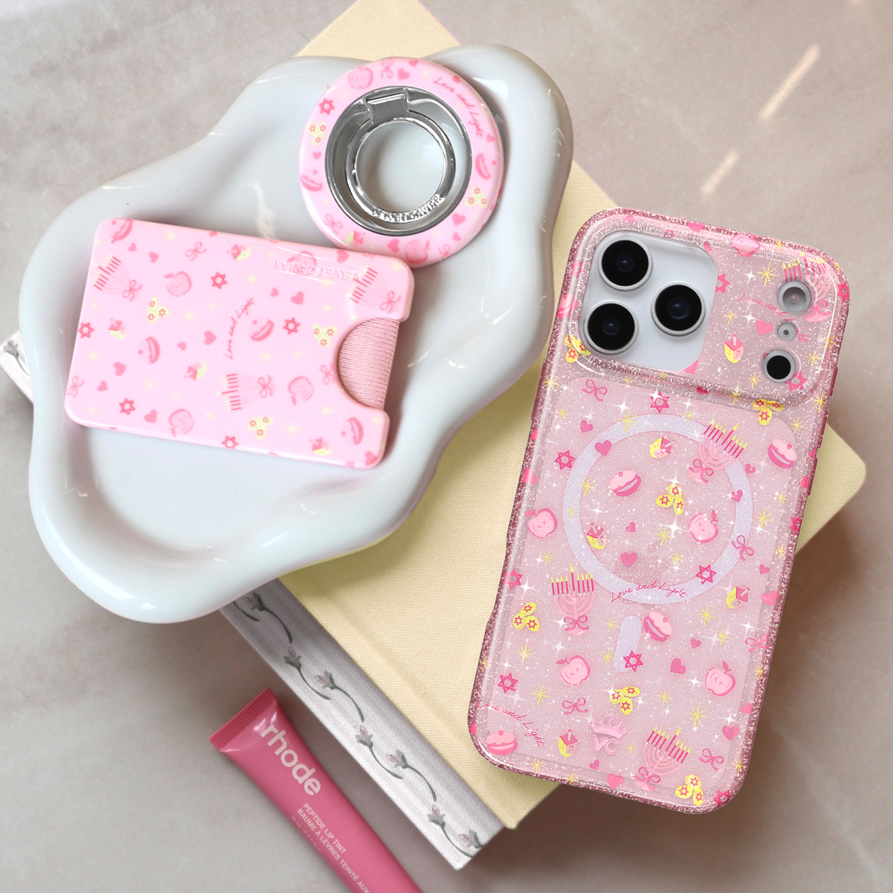 Pink Hanukkah MagSafe Grip Ring