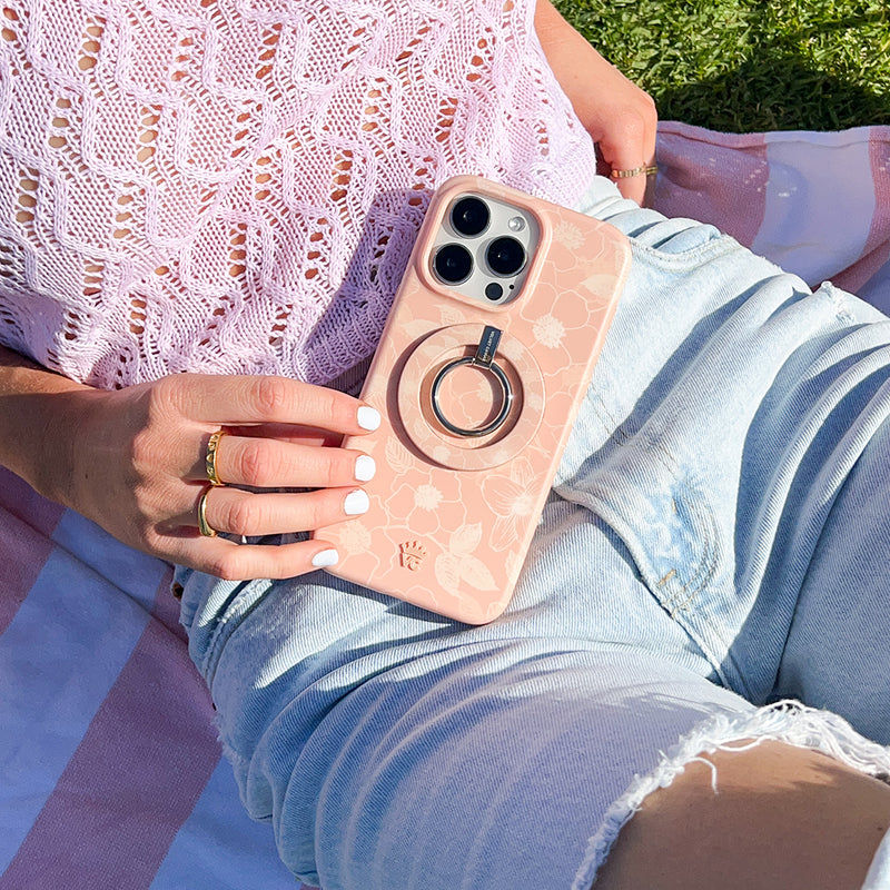 Peach Blossom Floral iPhone Case - Main Image