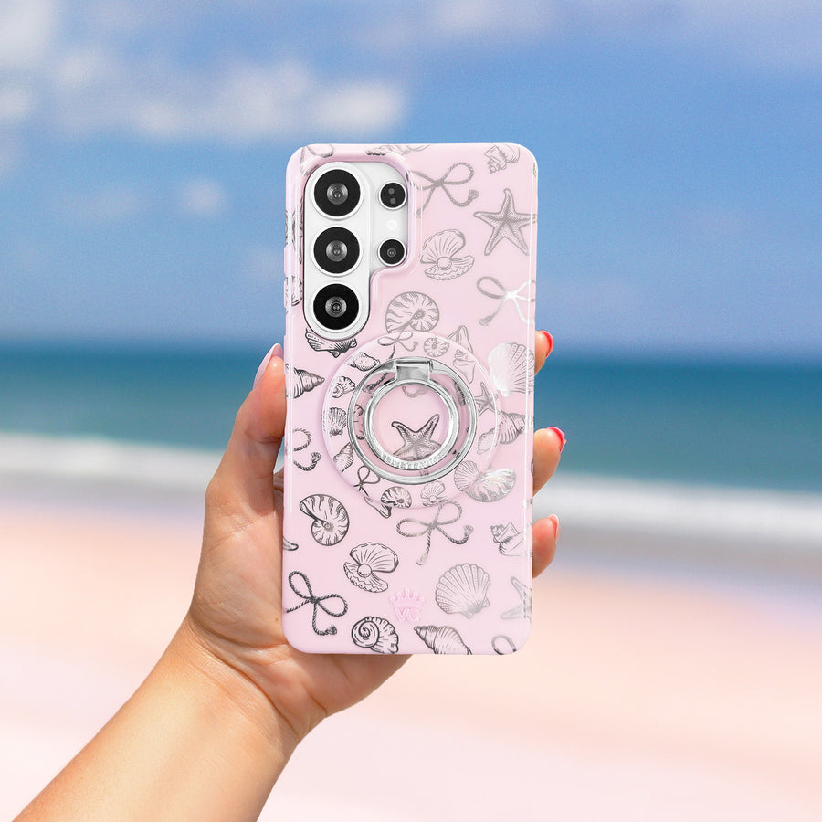 Pink Coastal Seashells Samsung Case lifestyle