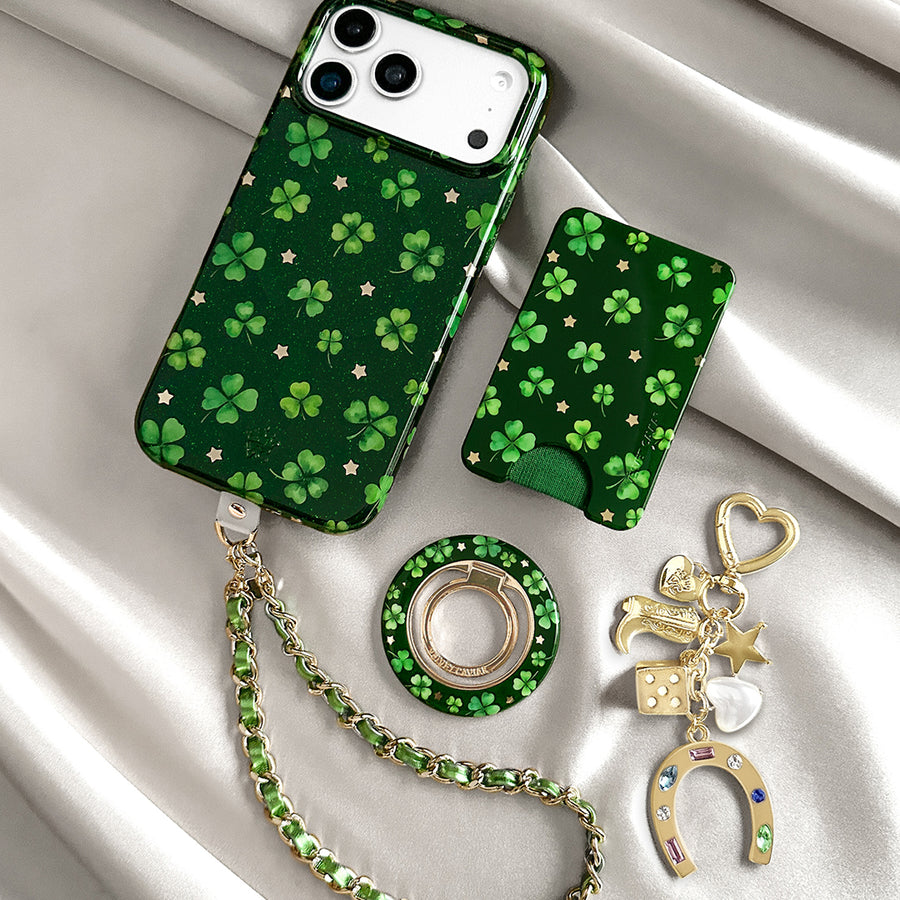 Lucky Clover Glitter iPhone Case lifestyle
