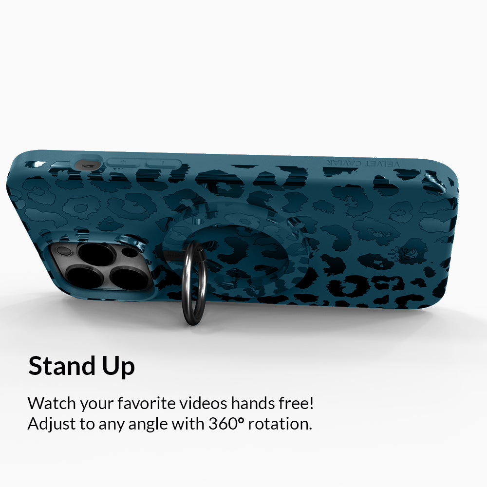 Metallic Navy Leopard MagSafe Grip Ring - Thumbnail 3