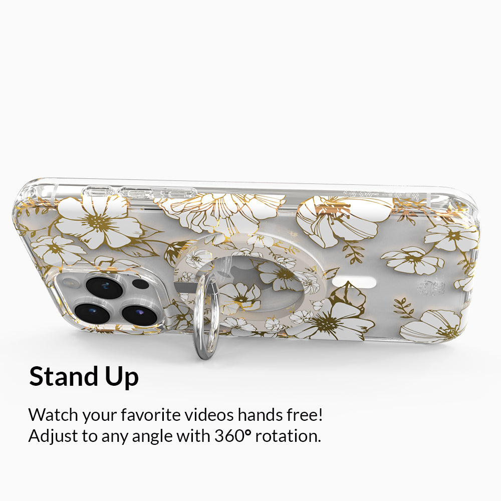 White Floral MagSafe Grip Ring - Thumbnail 3