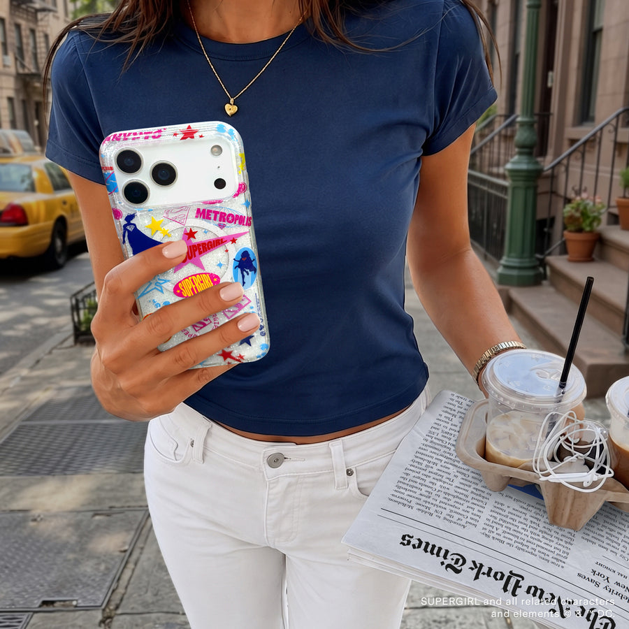 Supergirl Krypto Glitter iPhone Case lifestyle