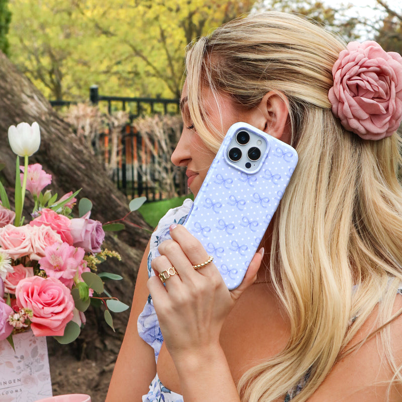 Lovely Blue Bows iPhone Case