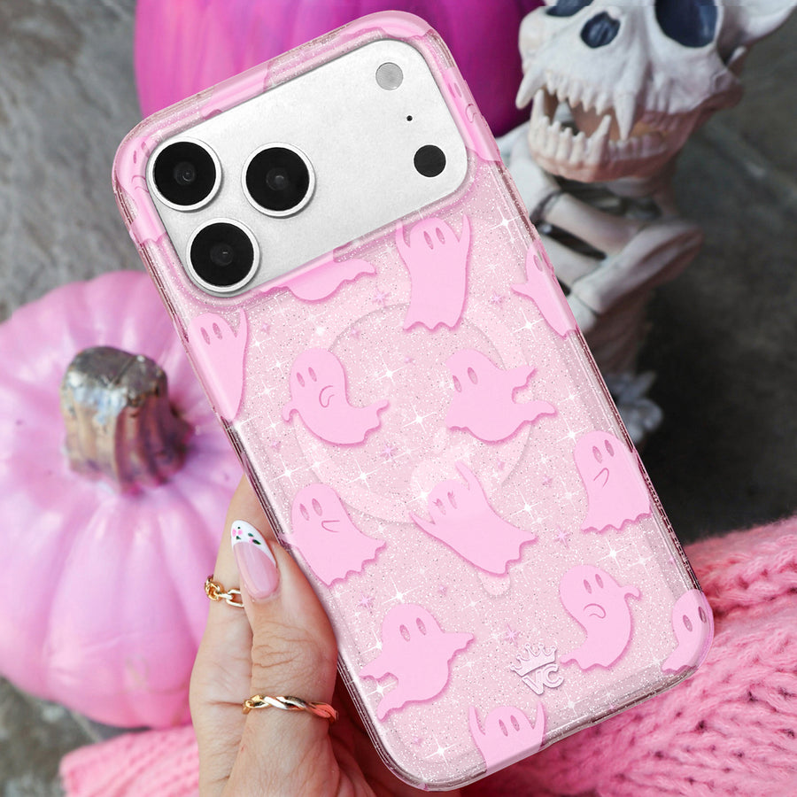 Ghosted Pink Glitter iPhone Case lifestyle