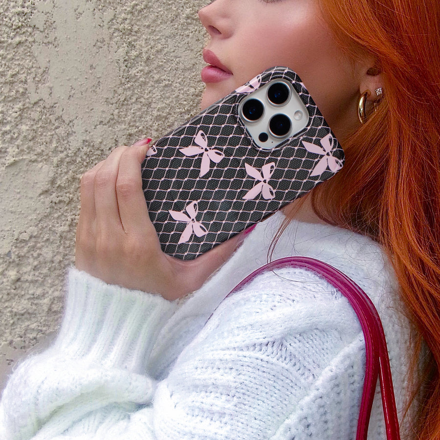Lacy Pink Bows iPhone Case lifestyle