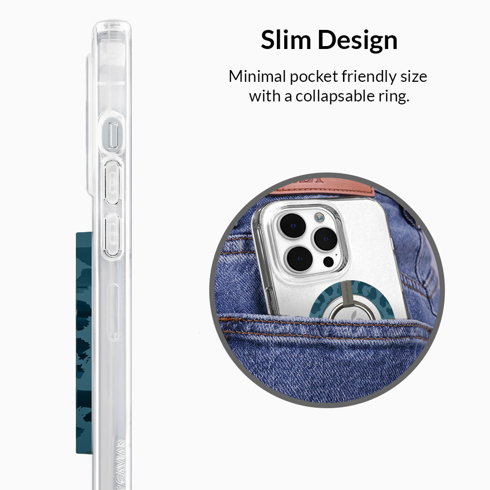 Metallic Navy Leopard MagSafe Grip Ring - Thumbnail 2