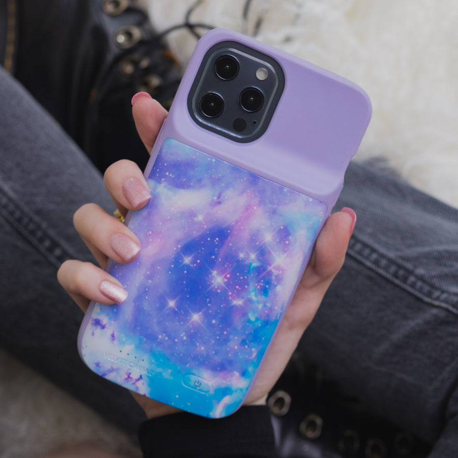 Galaxy iPhone Charging Case lifestyle