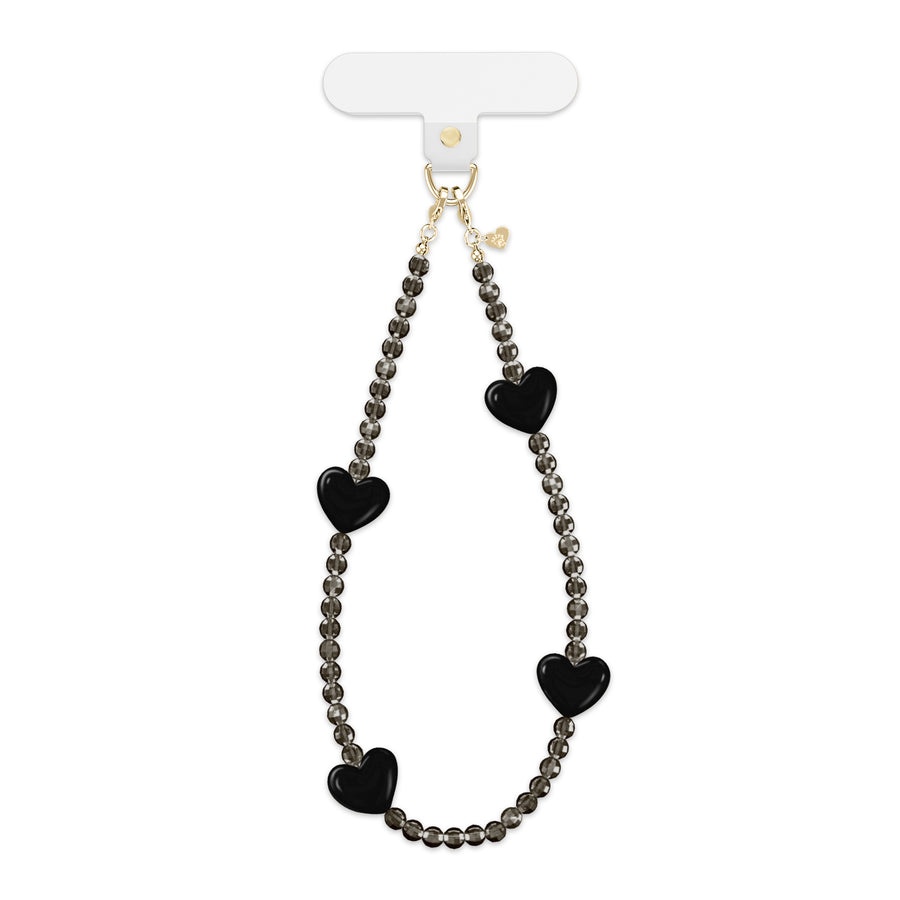 Black Heart Phone Charm