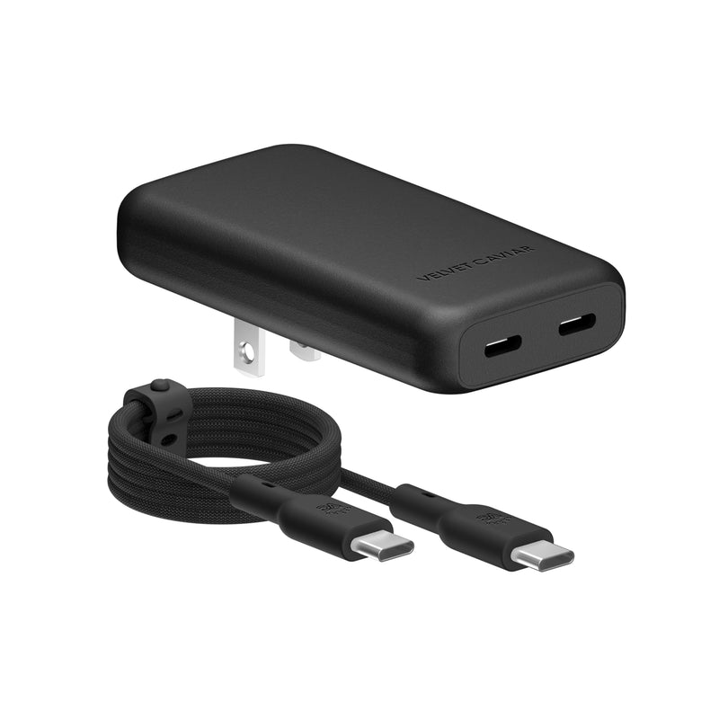 Velvet Caviar Strawberry Milk Fast Charging Set, Dual Port Wall Adapter + 6ft USB-C Cable