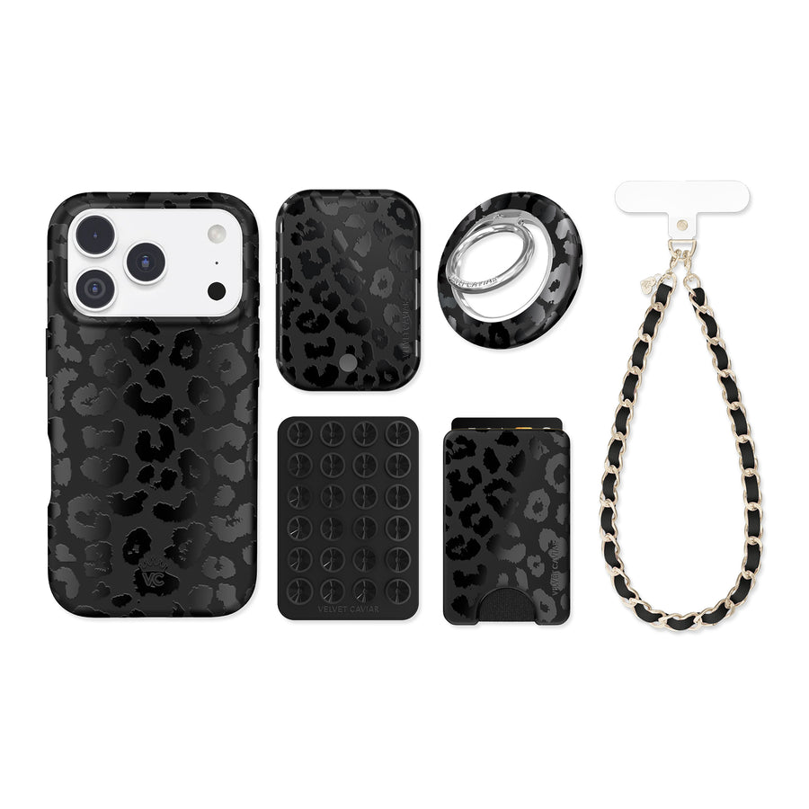 Black Leopard iPhone Bundle Set