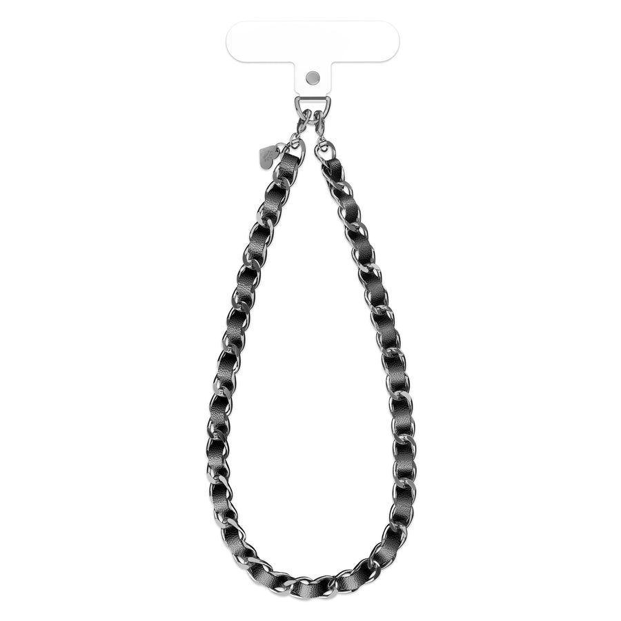Blackout Leather Chain Phone Charm