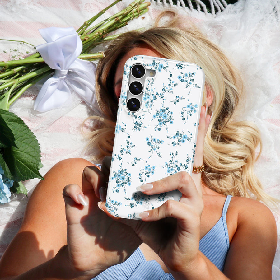 French Blue Floral Samsung Case lifestyle