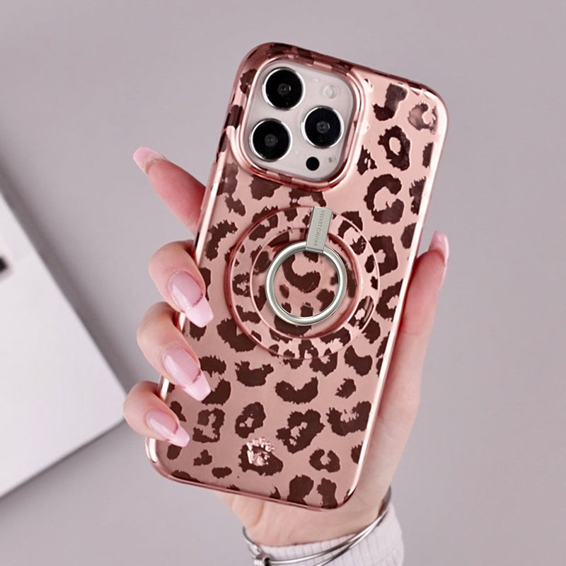 Bronze Chrome Leopard iPhone Bundle Set - Grip