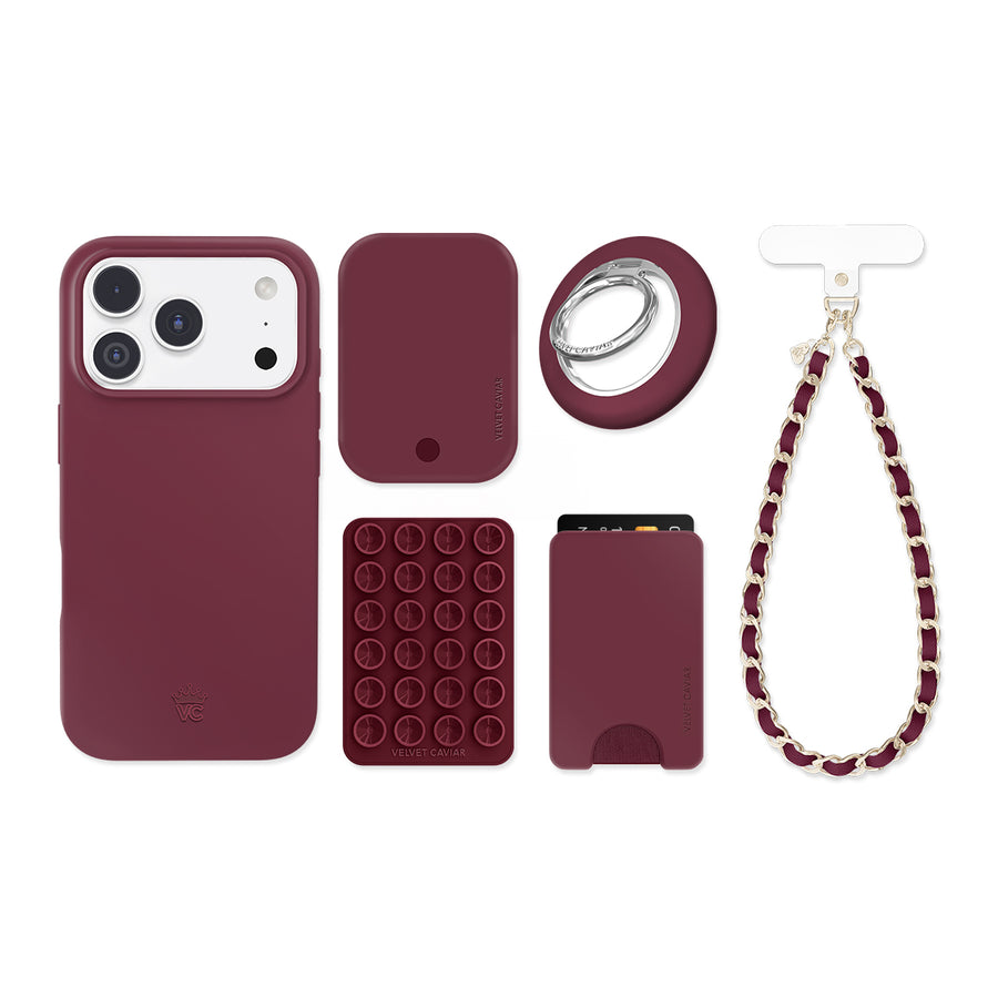 Burgundy 1990 iPhone Bundle Set