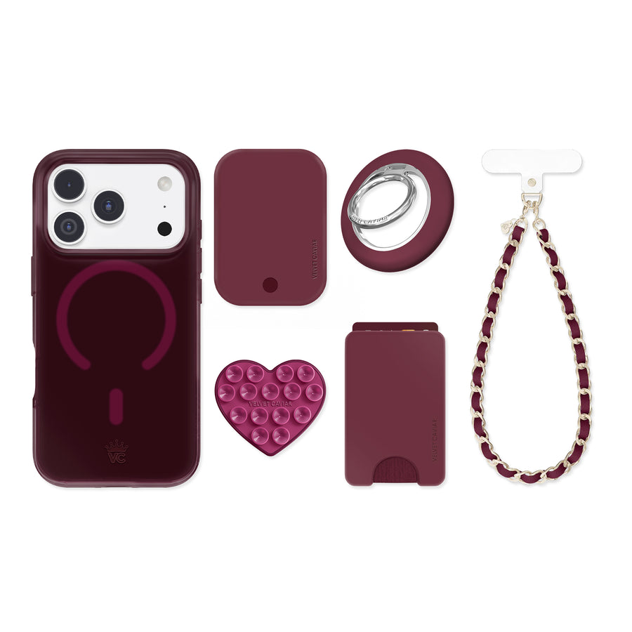 Burgundy 1990 Jelly iPhone Bundle Set