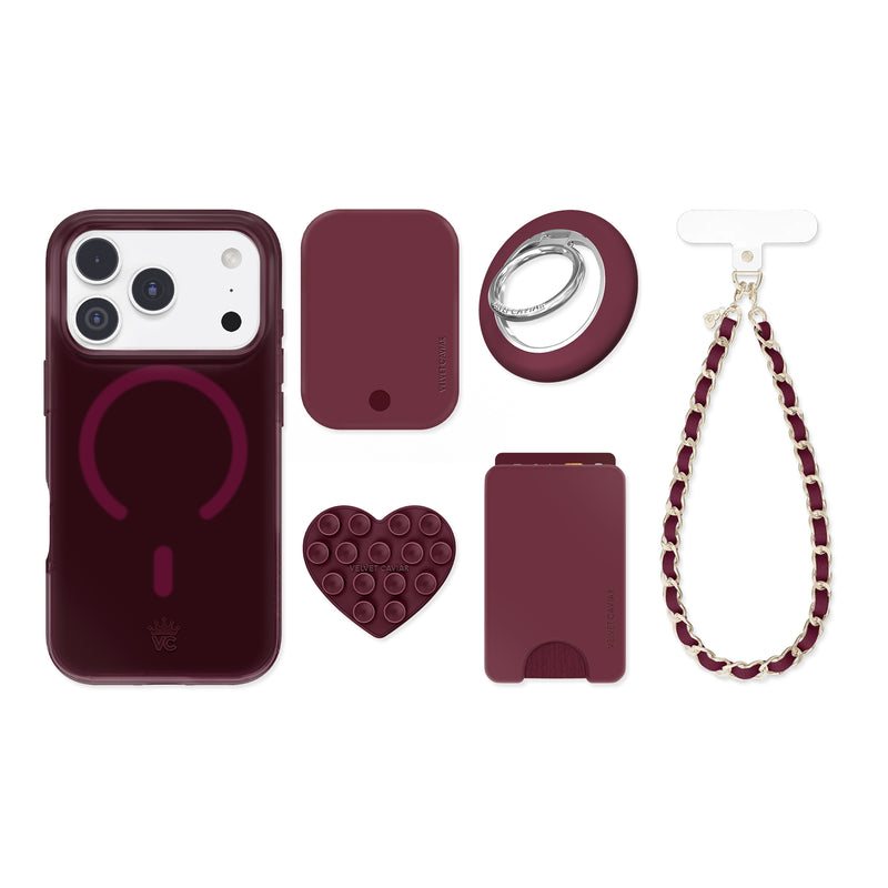 Burgundy 1990 Jelly iPhone Bundle Set