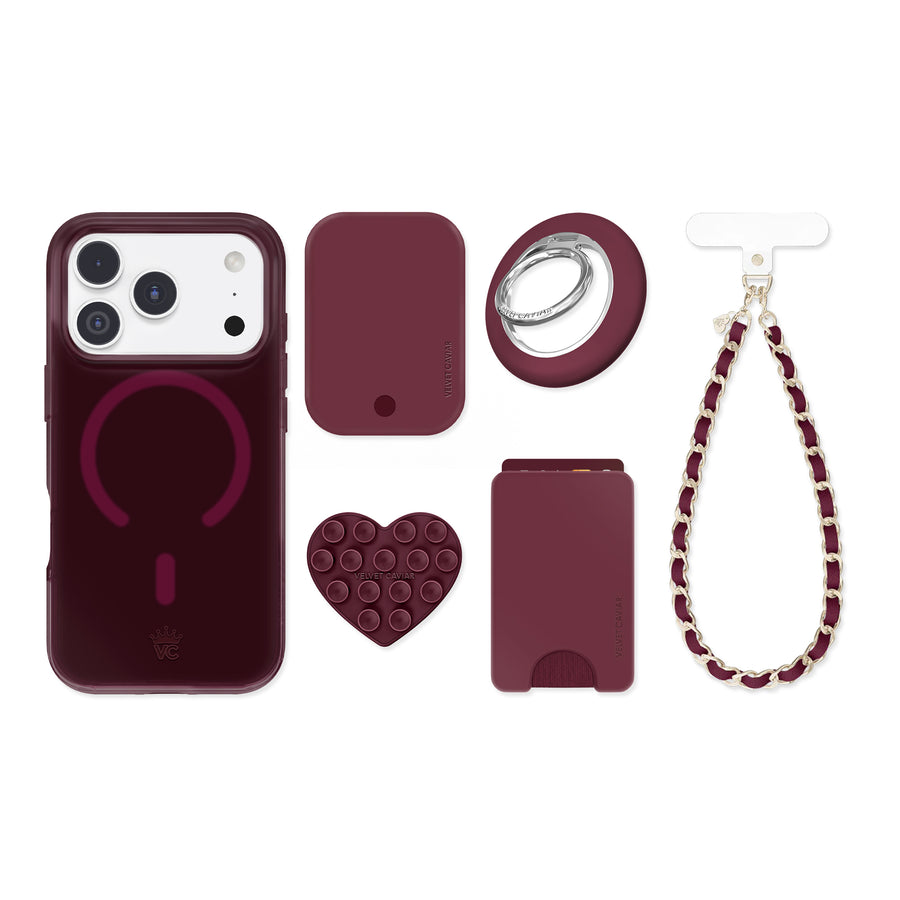 Burgundy 1990 Jelly iPhone Bundle Set