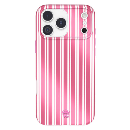 Pink Red Striped Phone Case, Iphone, Samsung Galaxy, Google Pixel