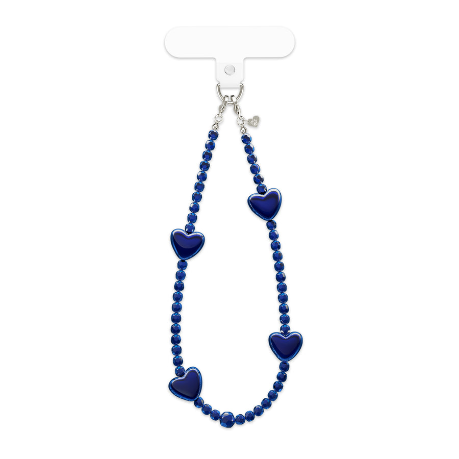 Clear Blue Heart Phone Charm