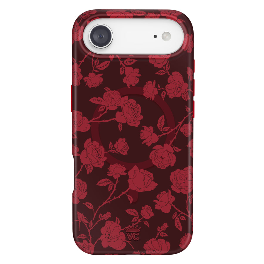 Dark Cherry Floral iPhone Case