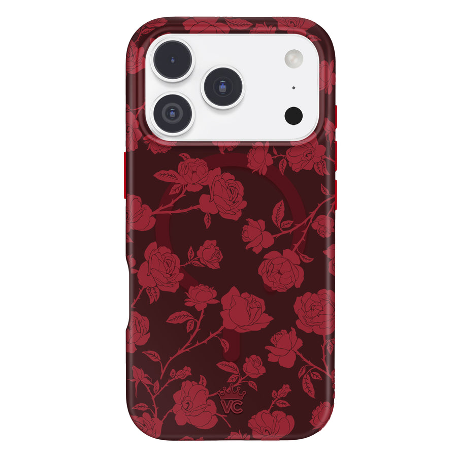 Dark Cherry Floral iPhone Case