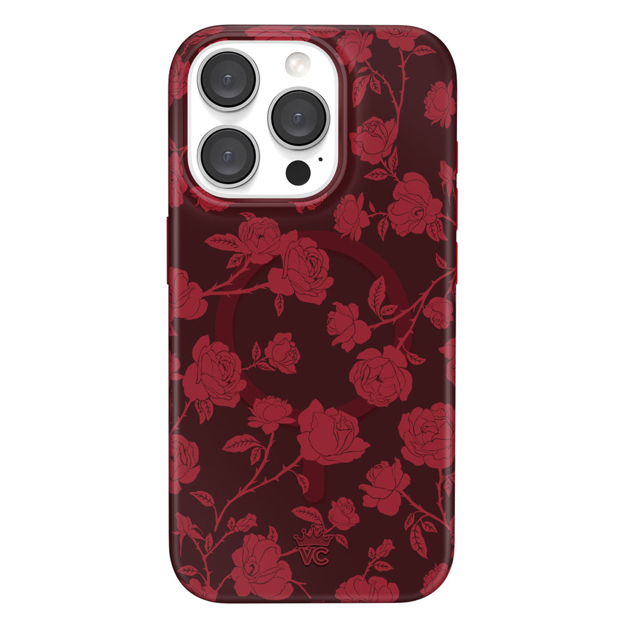 Dark Cherry Floral iPhone Case