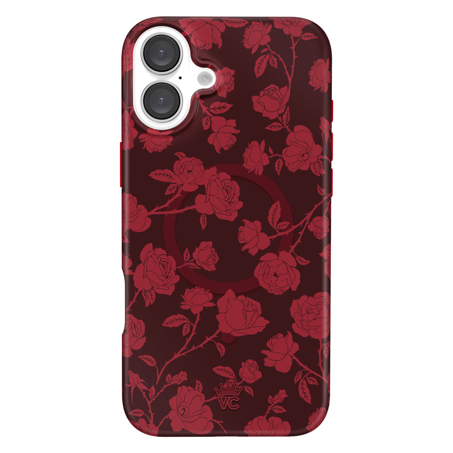 Dark Cherry Floral iPhone Case