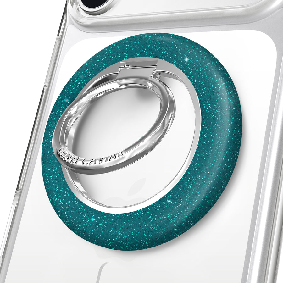 Emerald Teal Glitter Jelly MagSafe Grip Ring