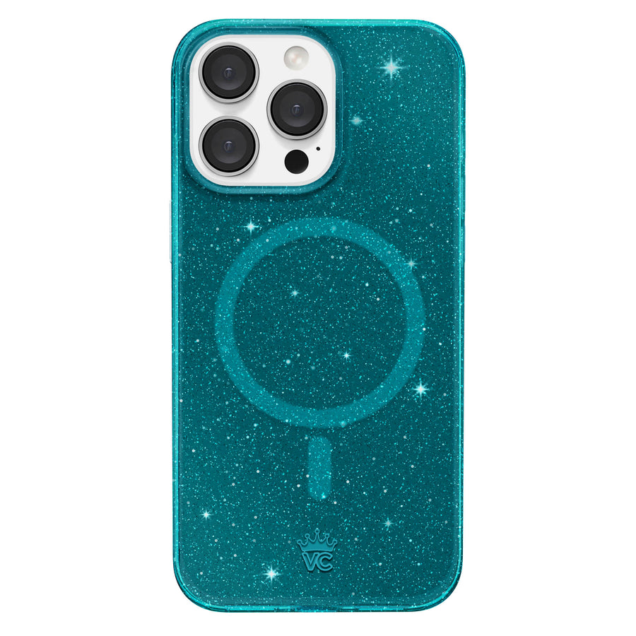 Emerald Teal Glitter Jelly iPhone Case