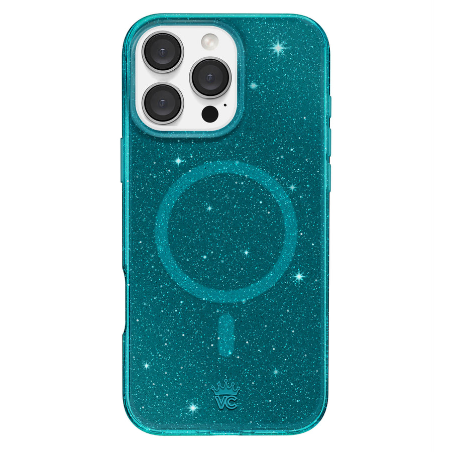 Emerald Teal Glitter Jelly iPhone Case
