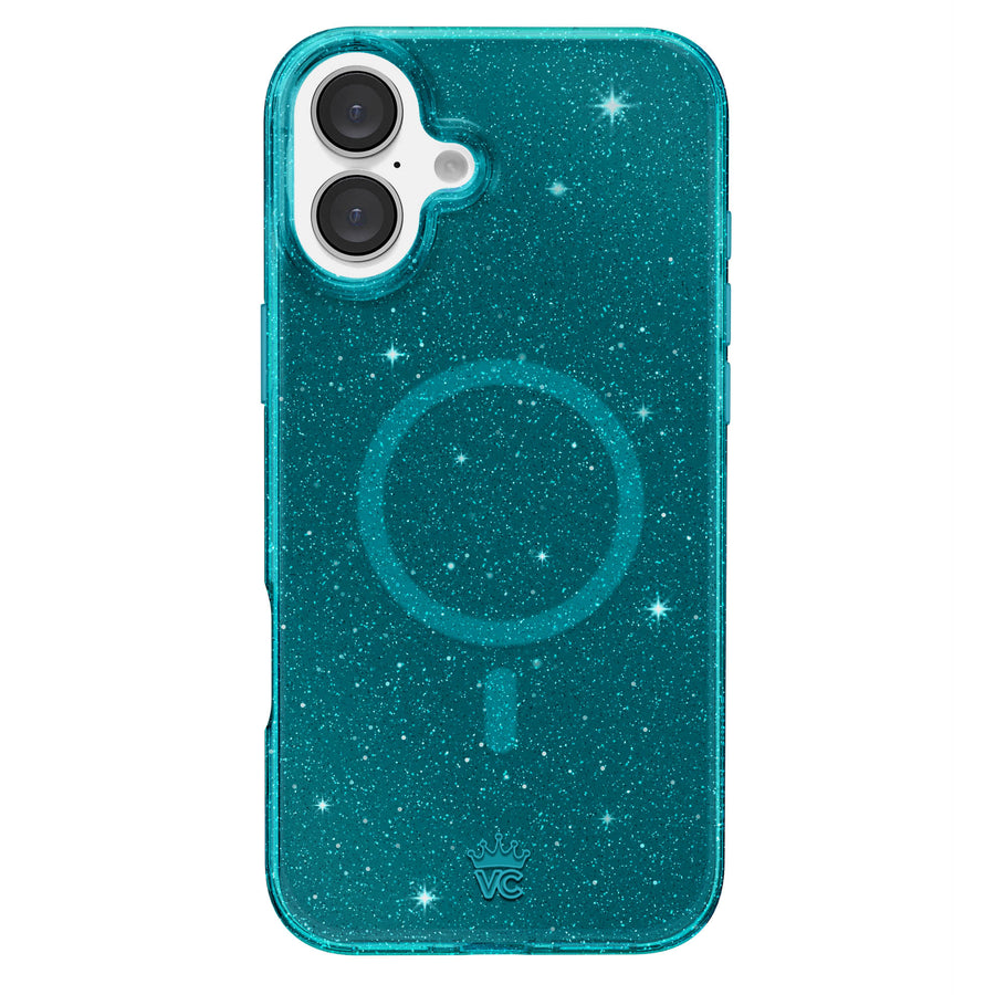 Emerald Teal Glitter Jelly iPhone Case