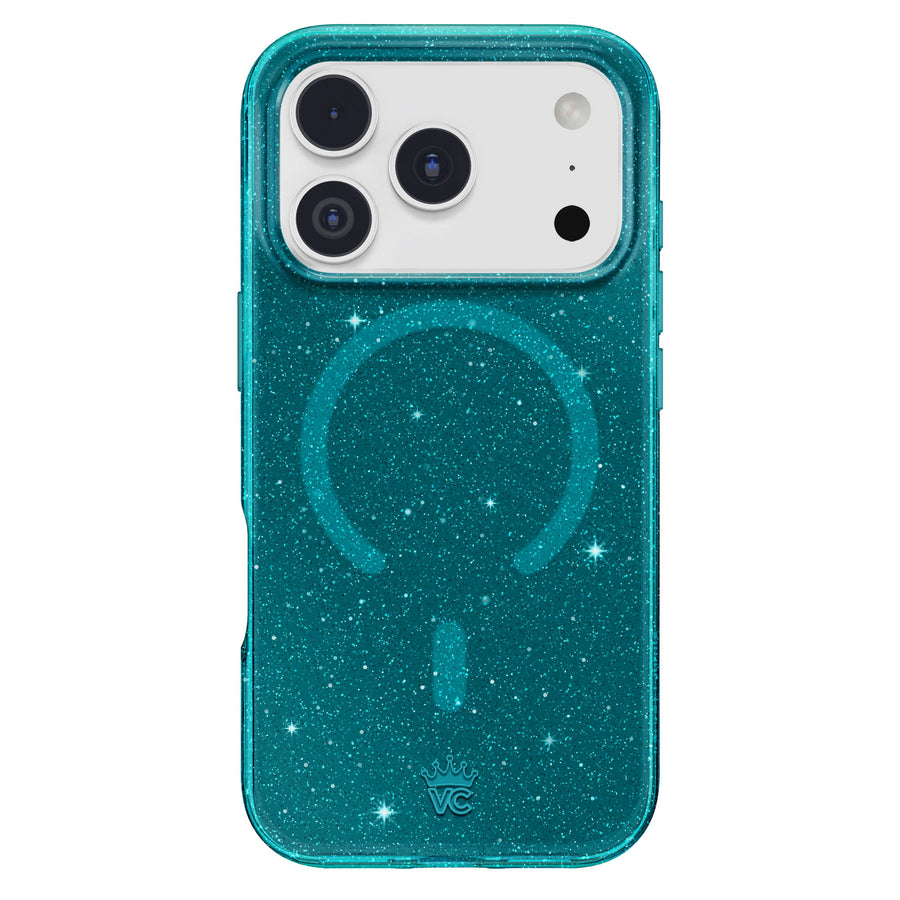 Emerald Teal Glitter Jelly iPhone Case