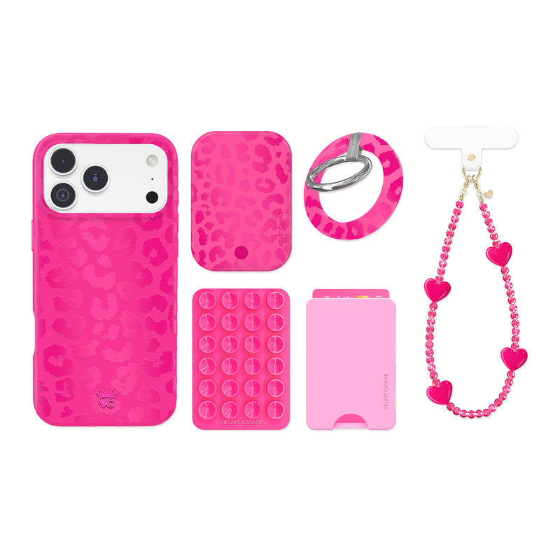 Even Hotter Pink Leopard iPhone Bundle Set