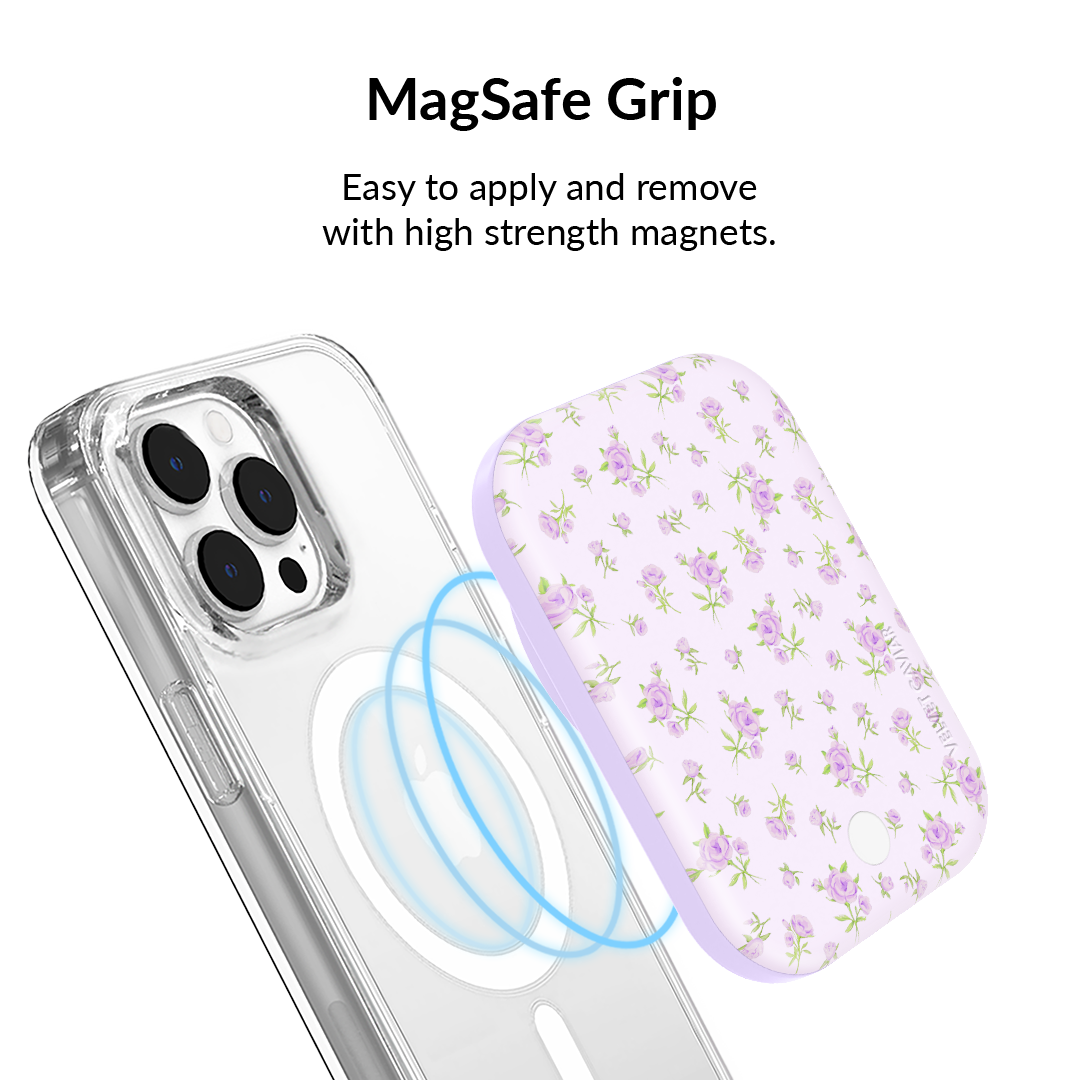 Dainty Lilac Floral MagSafe Battery Power Pack - Thumbnail 3