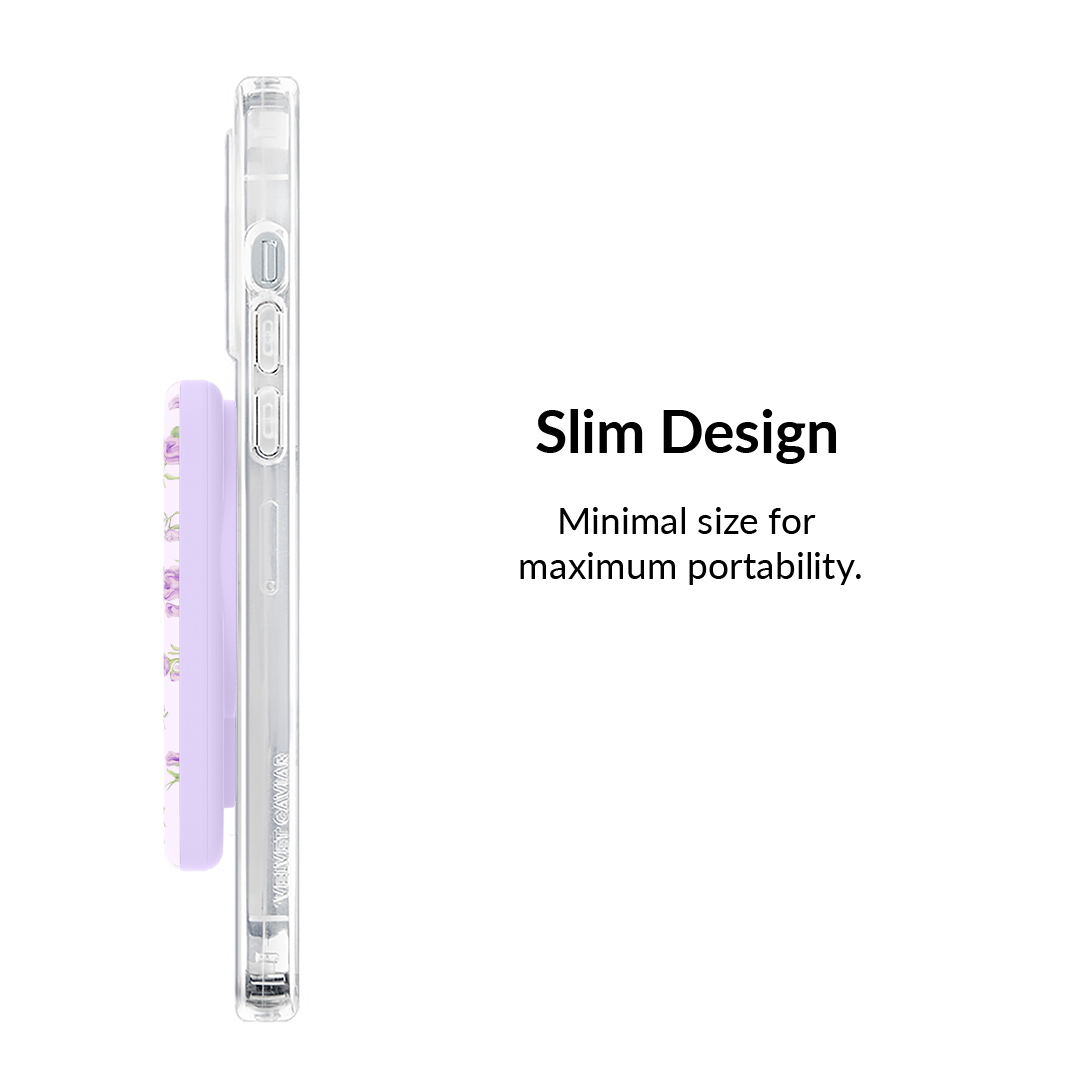 Dainty Lilac Floral MagSafe Battery Power Pack - Thumbnail 4
