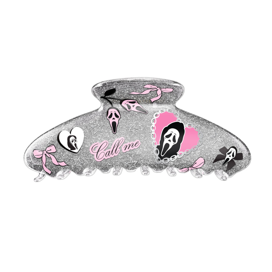 Ghost Face Glitter Large Hair Clip