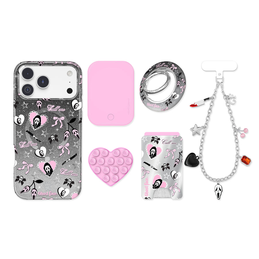 Ghost Face Goth Glitter iPhone Bundle Set