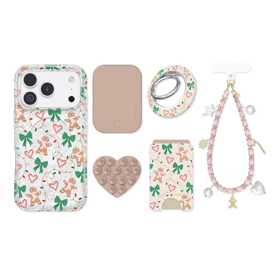 Gingerbread Kisses Glitter iPhone Bundle Set