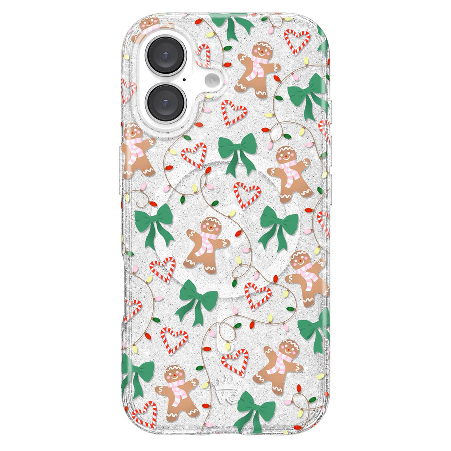 Gingerbread Kisses Glitter iPhone Case