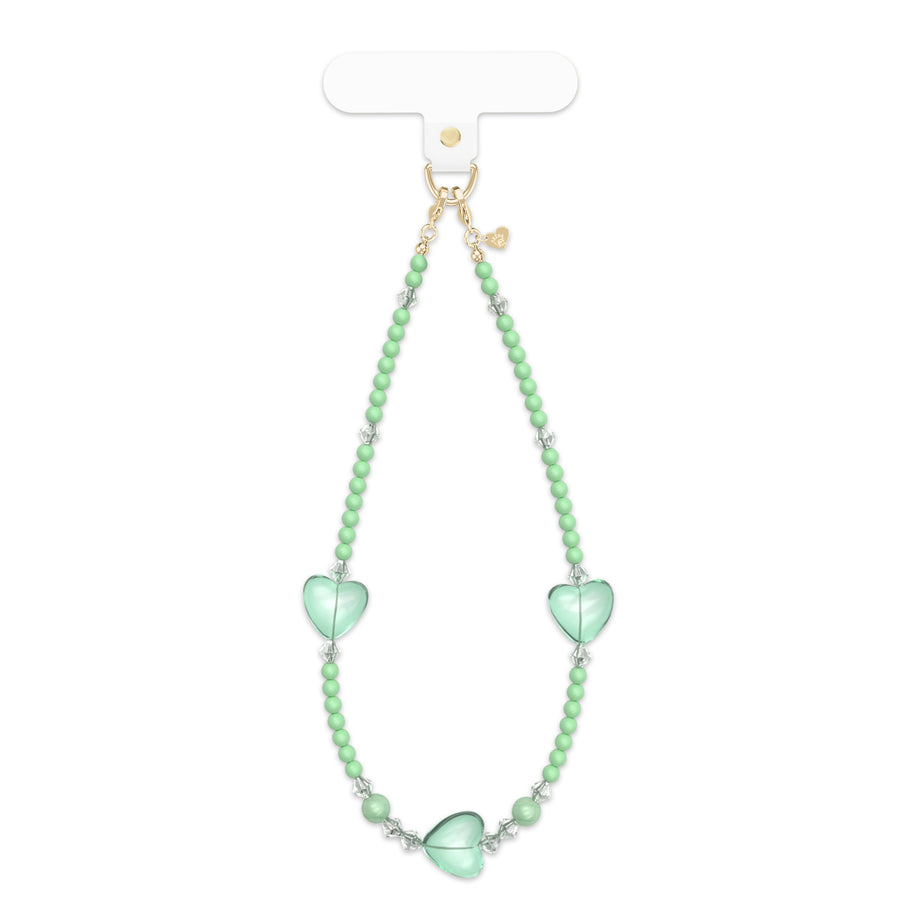 Green Heart Phone Charm