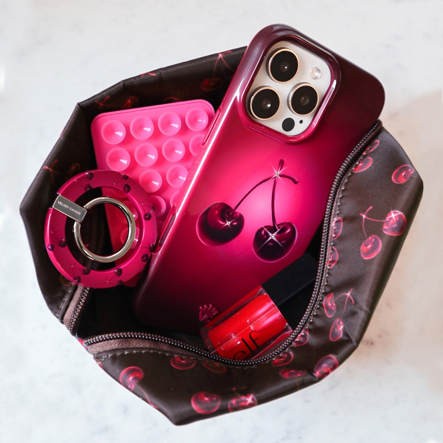 Black Cherry Crystal MagSafe Grip Ring - Thumbnail 4