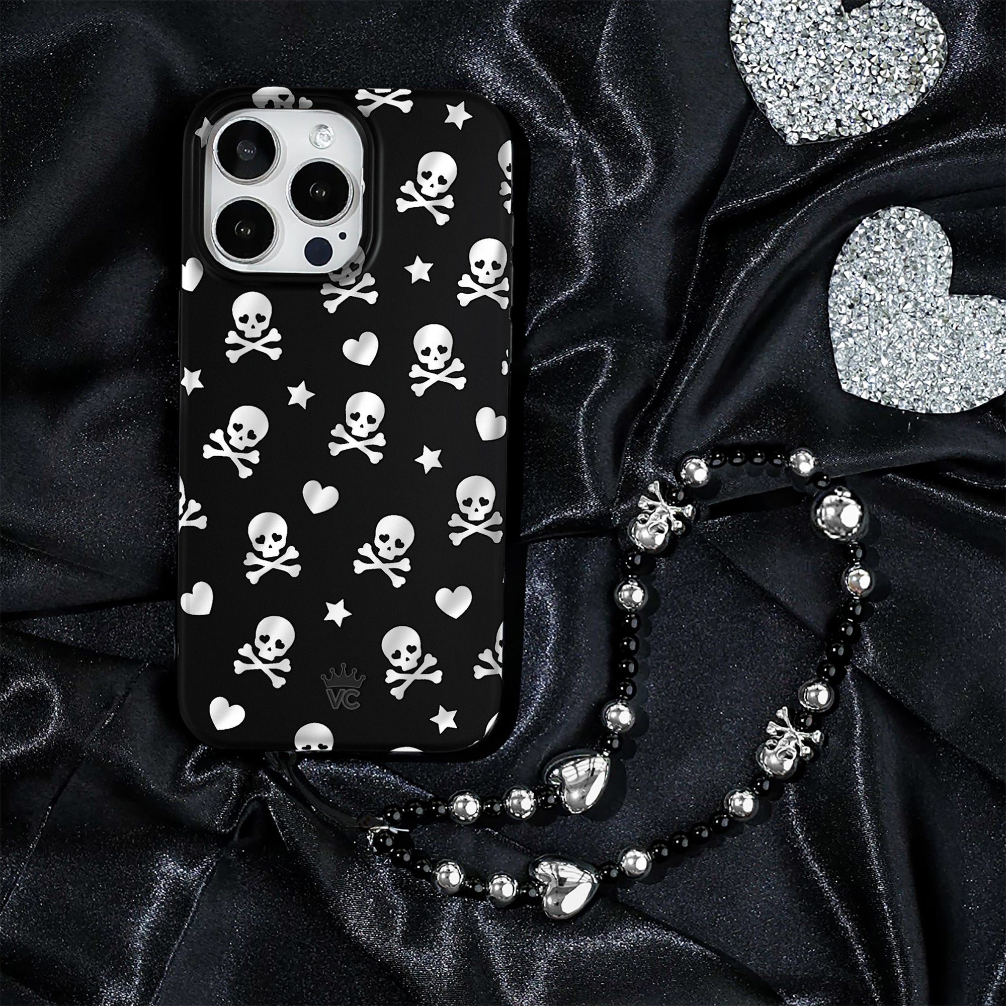 Chrome Skulls Phone Charm