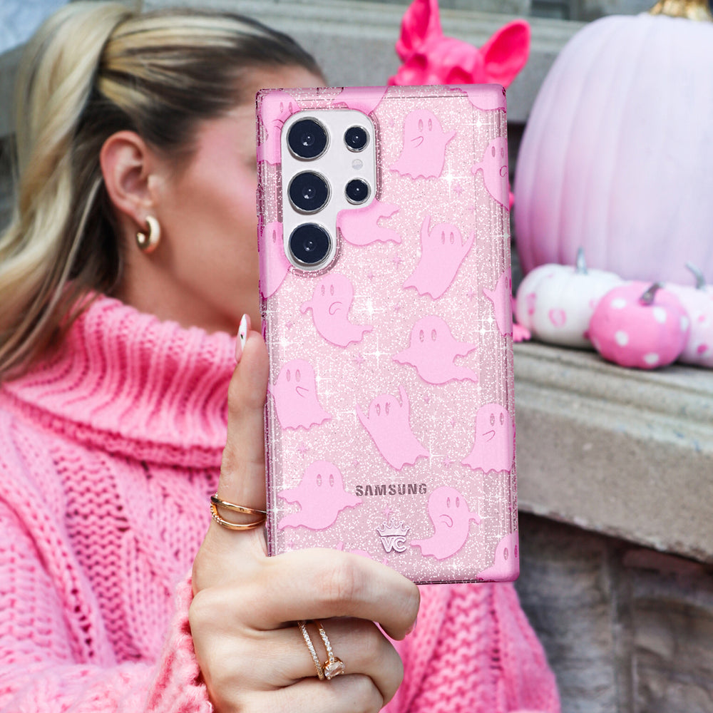 Samsung Galaxy S24 Ultra Ghosted Pink Glitter Samsung-Ghosted-Cases Cute Phone Case Samsung Galaxy S24 Ultra Ghosted Pink Glitter Samsung-Ghosted-Cases Cute Phone Case