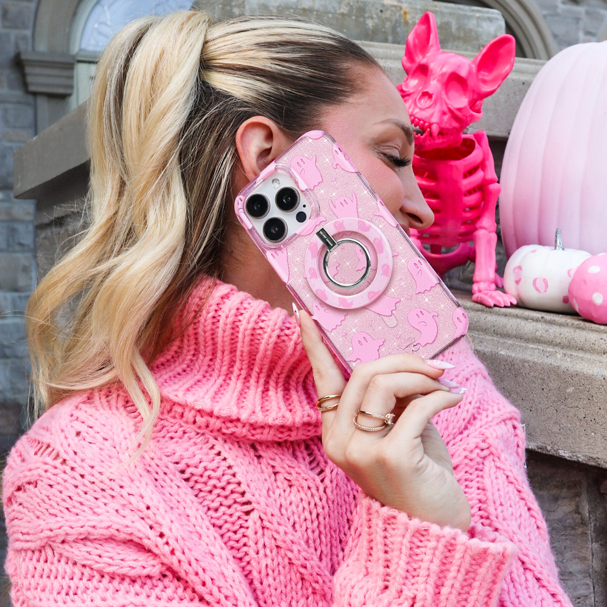 Ghosted Pink Glitter MagSafe Grip Ring - Thumbnail 2