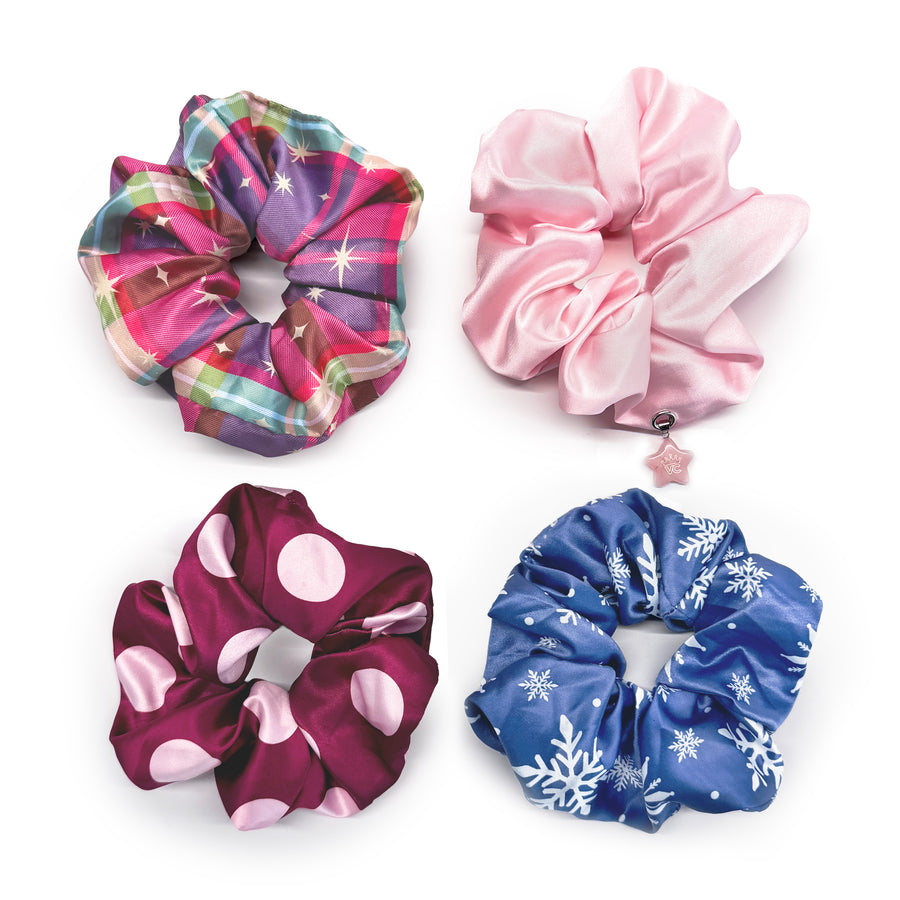Holiday Crush Luxe Satin Scrunchie Set (4 Pack)