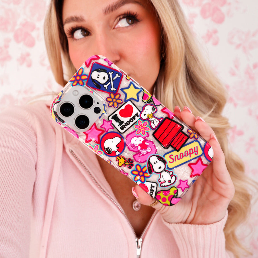 Snoopy Patchwork Glitter iPhone Case lifestyle