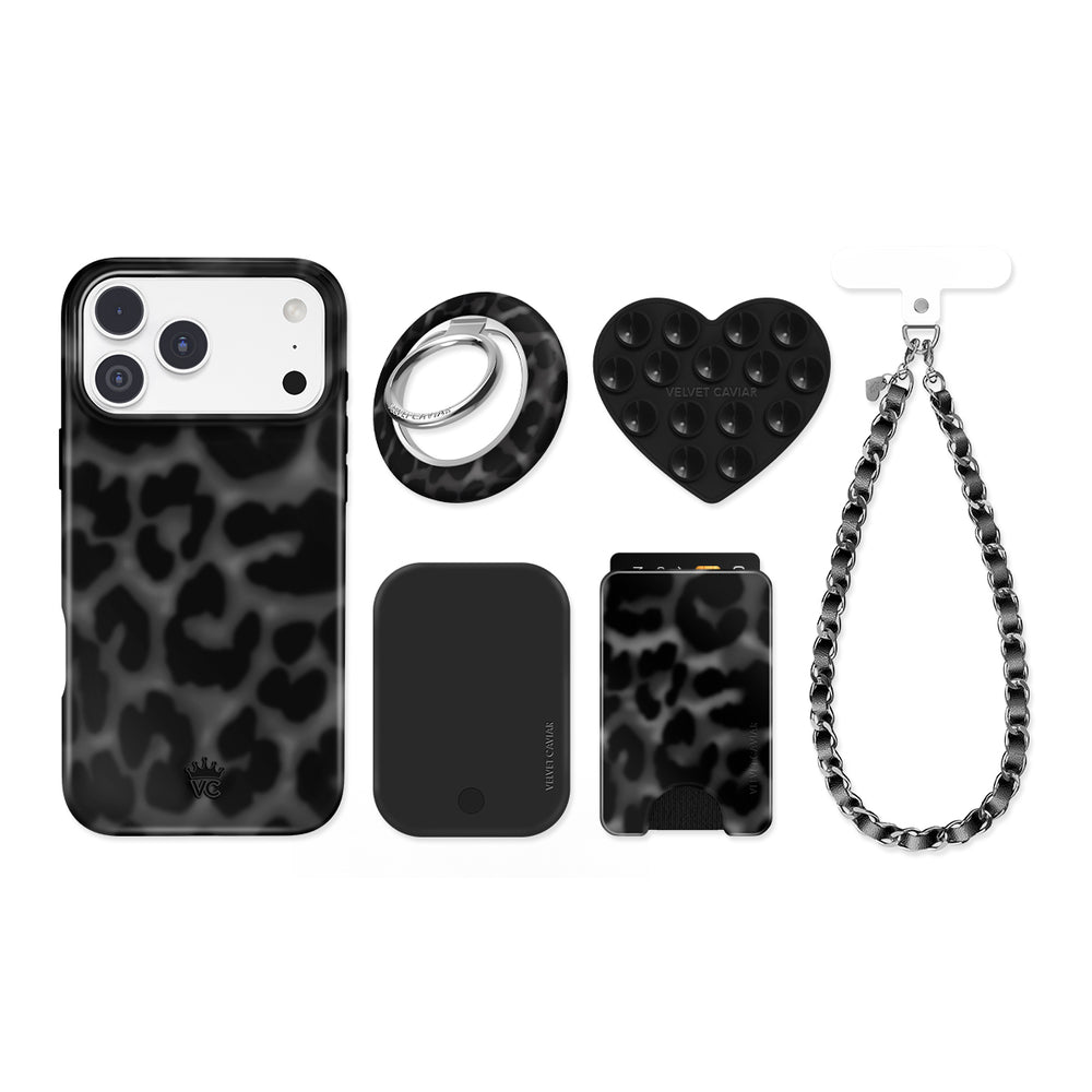 It Girl Black Leopard iPhone Bundle Set For iPhone 14 It Girl Black Leopard iPhone Bundle Set For iPhone 14