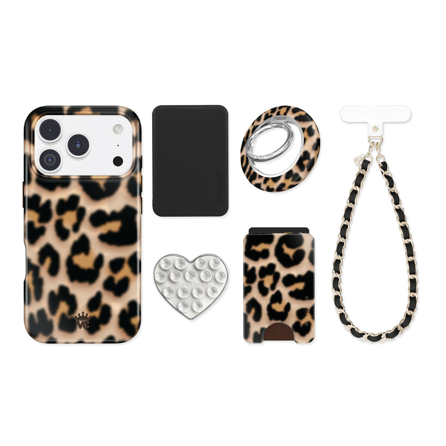 It Girl Blonde Leopard iPhone Bundle Set